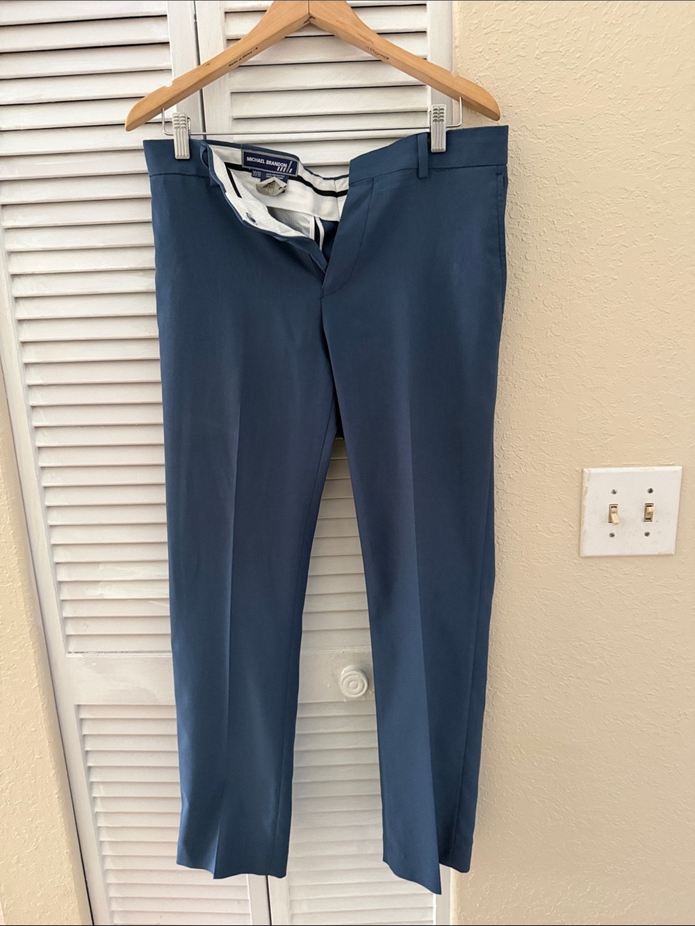 Michael Brandon Reaction Men's Slate Blue Dress Pants